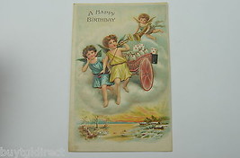 Vintage Postcard Ben Franklin One Cent Stamp A Happy Birthday 1911 Collectible - £11.39 GBP
