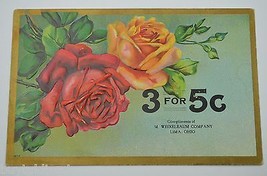Vintage Postcard 3 For 5 Cents Early 1900&#39;s Post Card Floral Paper Greeting - £11.57 GBP
