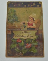 Vintage Postcard A Merry Christmas To You Early 1900&#39;s Printed In Germany Ohio - £9.87 GBP