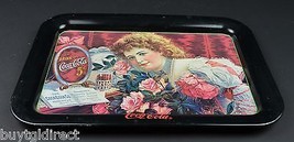 Coca Cola Metal Advertising Tray Victorian Woman Flowers Coke Glass Collectible - £26.74 GBP