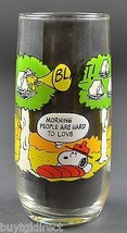 McDonalds Camp Snoopy Collection Juice Glass Morning People Are Hard To Love - $12.59