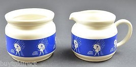 Morton Salt Ceramic &quot;When It Rains It Pours&quot; Cream &amp; Open Sugar Set Collectible - £16.82 GBP