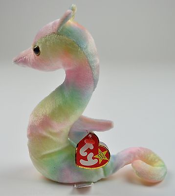 Ty The Beanie Babies Collection Neon 7.5" Tall Seahorse Sea Horse Collectible - £11.54 GBP