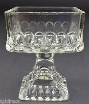 Jeannette Glass Wedding Clear Pattern Wedding Bowl No Lid 4.375&quot; Tall Home Decor - £11.40 GBP