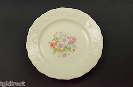 Vintage China Bread Plate Raised Bird Floral Border Bright Floral Pattern Center - £5.38 GBP