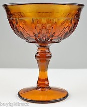 Collectible Vintage Amber Glass Compote 7&quot; Tall Home Decor Accent Display Piece - £14.96 GBP