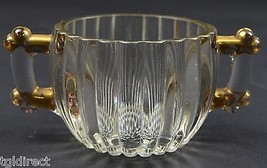 Jeannette Glass Open Sugar National Pattern With Gold Accents Glassware - £11.59 GBP