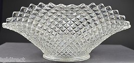 Vintage Westmoreland Glass English Hobnail Crimped Oval Bowl 12&quot; L Collectible - £27.22 GBP