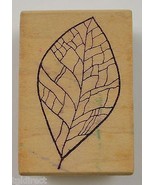 Wood Mounted Rubber Stamp Leaf  Collectible Scrapbook Envelope Arts Crafts - £5.39 GBP