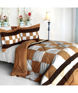 [Happy Song] Quilted Patchwork Down Alternative Comforter Set (Twin Size) - £51.95 GBP