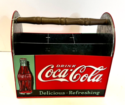 COCA COLA COKE SODA LOGO RETRO STYLE TIN PICNIC UTENSIL CADDY NAPKIN HOL... - £14.38 GBP