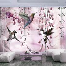 Tiptophomedecor Animal Wallpaper Wall Mural - Flying Hummingbirds Pink - £47.95 GBP+