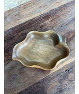 Vintage Monkey Pod Wood Candy Nut Bowl Snack Tray Retro Carved Dish 8&quot; - $9.50