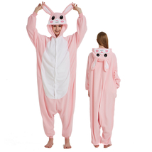 Pink Rabbit Adult Onesies Animal Cartoon Kigurumi Pajamas Halloween Cosplay - £23.89 GBP