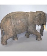 Carved Wooden Elephant Sculpture 12”L x 8”H x 5.5”W - £33.60 GBP