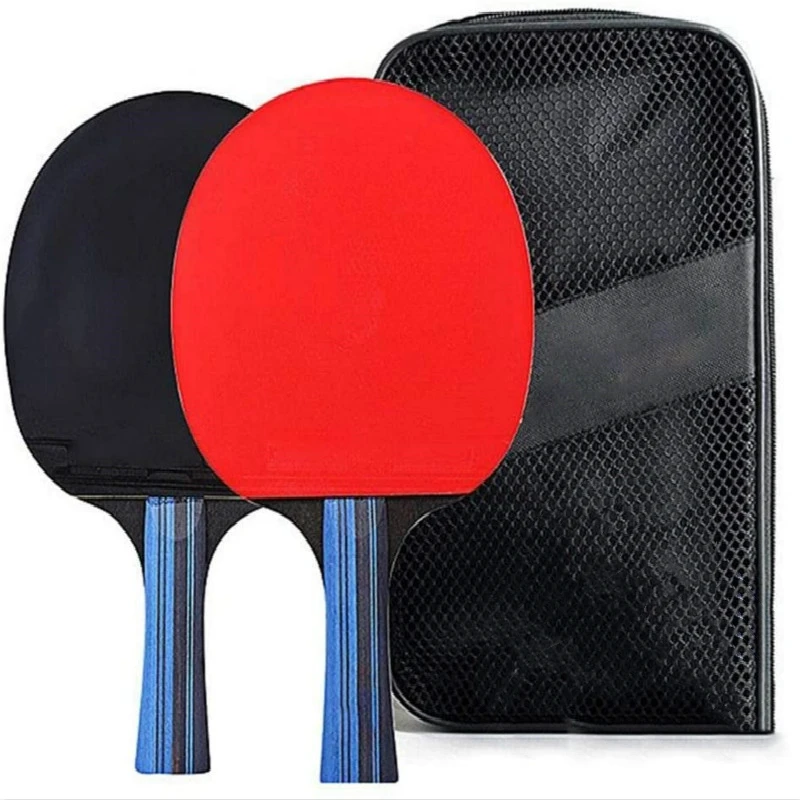 Sporting 2PCS Ping Pong Table Tennis Blade Bat Set Professional Rubber Long Shor - £58.05 GBP