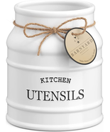 Ceramic Farmhouse Utensil Holder for Kitchen Counter, Large Rustic Utens... - £26.60 GBP