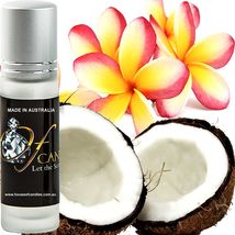 Coconut Frangipani Scented Roll On Perfume Fragrance Oil Hand Crafted Vegan - $13.00+