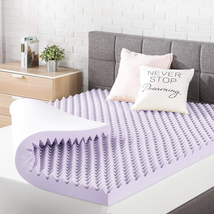 3 Inch Memory Foam Mattress Topper Egg Crate Lavender Infused Pressure Relief - £74.72 GBP+