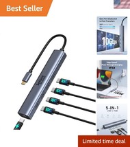 Portable 10Gbps USB C Splitter with 5 Ports and 100W Power Delivery for ... - $37.50