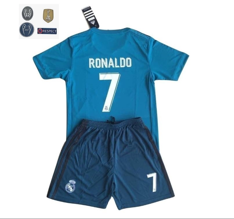 Primary image for Real Madrid Kids Blue Soccer Jersey 17 / 18 RONALDO RAMOS Youth Jersey UCL Patch