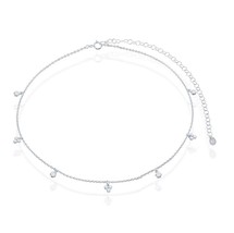Sterling Silver Multi Bezel-Set CZ by the Yard Choker - $45.60