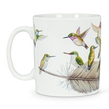 Hummingbird Jumbo Mug Coffee Tea Ceramic 16 oz Wrap Around Design 4"  Feather