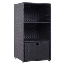 Outsunny Waterproof Rattan Pool Towel Rack Organizer Indoor Outdoor - $4,510.68 MXN