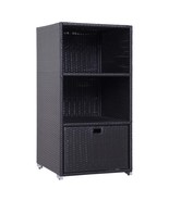 Outsunny Waterproof Rattan Pool Towel Rack Organizer Indoor Outdoor - €209,18 EUR