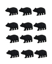 12 Piece Matte Black Forest Bear Cast Iron Drawer Pull Cabinet Knob Set - £31.64 GBP