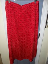 Sag Harbor Red Print Long Skirt Size Large Women&#39;s NWOT - £16.57 GBP