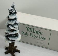 Dept 56 Village Pole Pine Tree Cold Cast Porcelain 8&quot; #5528-0 With Box Christmas - £10.43 GBP