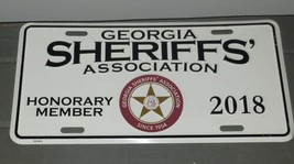 2018 Georgia Sheriff&#39;s Association Booster License Plate Honorary Member - $244.37 MXN