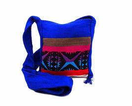 Small Multicolored Tribal Print Striped Canvas Square Purse Crossbody Bag - Wome - £12.50 GBP