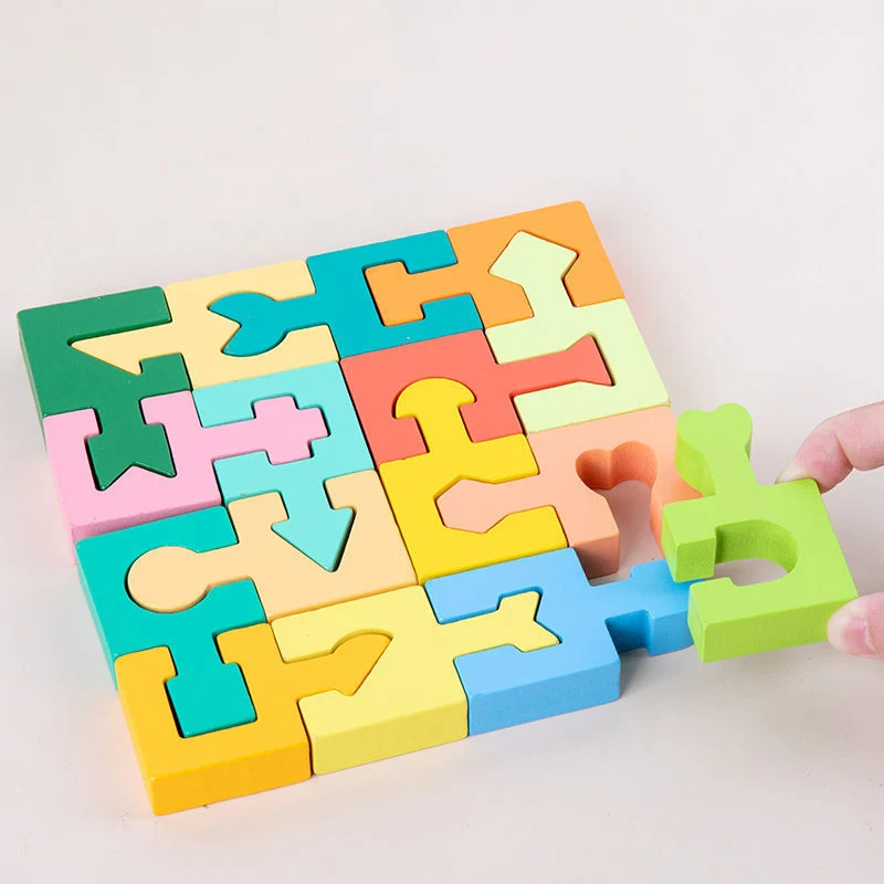 Montessori Shape Matching Wooden Puzzle DIY Assembly Building Blocks Children&#39;s - £13.71 GBP