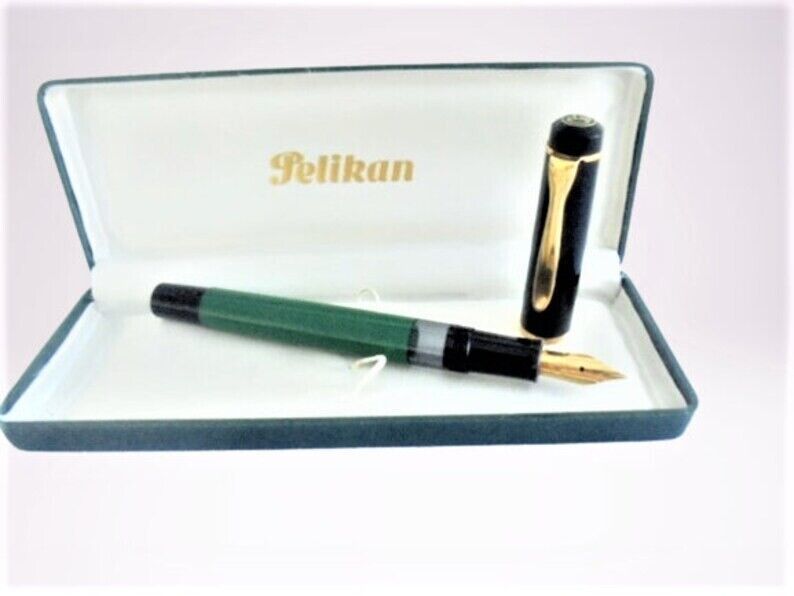 PELIKAN M 150 M150 fountain pen black and green Original 1980s Germany penna - $105.00