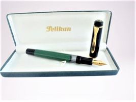PELIKAN M 150 M150 fountain pen black and green Original 1980s Germany penna - £85.25 GBP