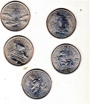 State Quarters U S Coin 2000P Set Of 5 state Quarters, Missouri, Maine, ... - $3.50