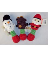 Hand Crocheted Baby Rattle ~ Choice Of Santa, Snowman, Or Reindeer ~ Kid... - $17.74 CAD