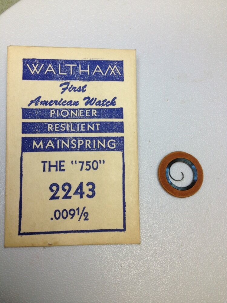 Primary image for NOS Waltham Watch MODEL THE 750  2243 .09   MAINSPRING