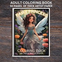 Fairy Princess - Spiral Bound Adult Coloring Book - Thick Artist Paper - #2 - £22.51 GBP
