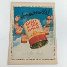 1950 Shell X-100 Motor Oil Corrosive Acid Action Vintage Print Ad - £7.55 GBP