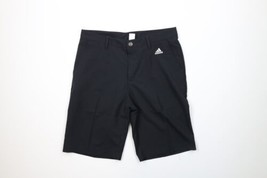 Adidas Golf Mens Size 32 Spell Out Striped Flat Front Golfing Chino Shorts Black - £31.25 GBP