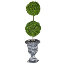 A&amp;B Home Small 2-Tier Ball Topiary Tree In Black Pot 4X16&quot; - £26.84 GBP