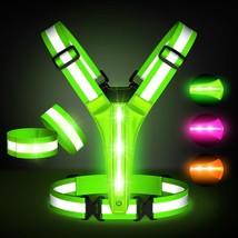 Led Light Up Running Vest Reflective Vest For Runners Night Walking, Rechargeabl - £24.12 GBP