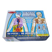 Melissa Doug Jig Saw Puzzle Human Anatomy 100 Pieces 2-sided Counted - £22.45 GBP