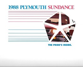 1988 Plymouth SUNDANCE sales brochure catalog 2nd Edition US 88 RS Turbo - £4.70 GBP