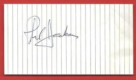 Phil  Jackson   Hand  Signed  Autographed   4.25 &quot; X  2.5 &quot;  Page  Cut   !! - £119.87 GBP