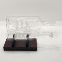 Handmade Ships in Bottles, Glass with Stands, Vintage, Pair - £16.97 GBP