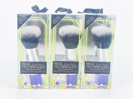 Real Techniques By Sam Nic Limited Edition Mini Buffing Brush Lot Of 3 Gift Set - £14.60 GBP